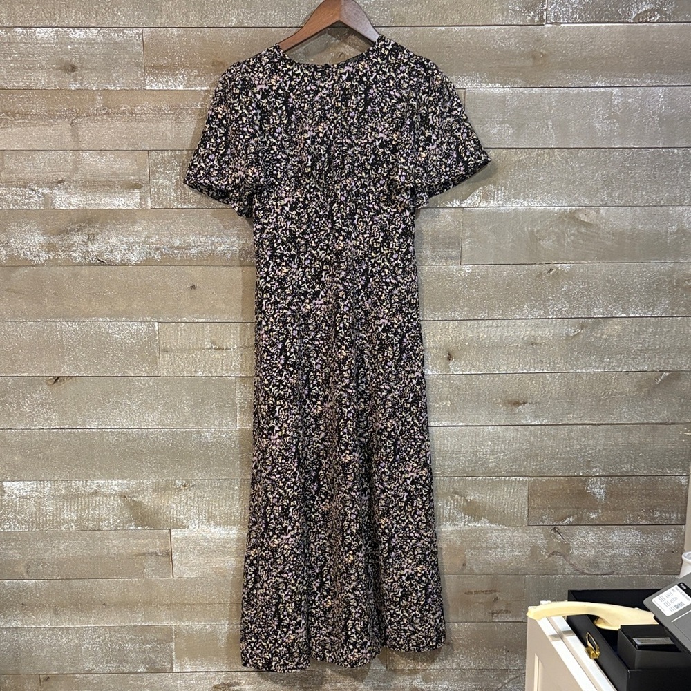 Missguided Black and Pastel Floral Dress